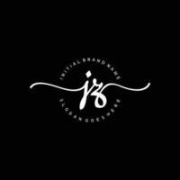 Initial JZ handwriting logo template vector