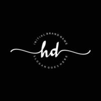 Initial HD handwriting logo template vector