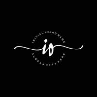 Initial IO handwriting logo template vector