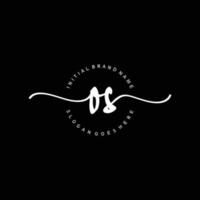 Initial OS handwriting logo template vector