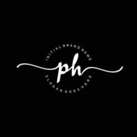 Initial PH handwriting logo template vector