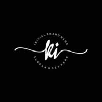 Initial KI handwriting logo template vector