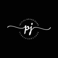 Initial PJ handwriting logo template vector