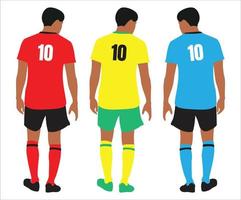 vector de ilustración plana de jugador de fútbol, vector de maqueta de camiseta