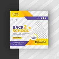 Back To School Admission Promotion Social Media Post Template vector