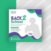Back To School Admission Promotion Social Media Post Template vector