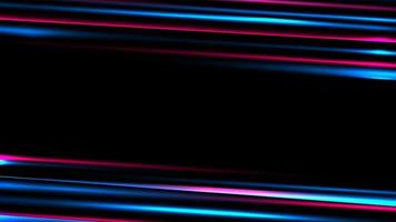 Efecto de movimiento borroso de velocidad de iluminación de neón azul y rojo abstracto sobre fondo negro vector