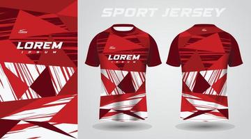 diseño de jersey deportivo de camisa roja blanca vector