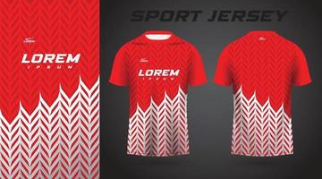 diseño de jersey deportivo de camisa roja blanca vector