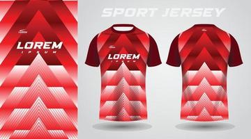 diseño de jersey deportivo de camisa roja blanca vector