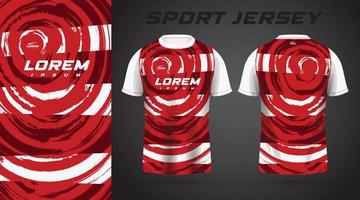 diseño de jersey deportivo de camisa roja blanca vector