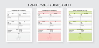 Candle Making Journal, Candlemakers log book for tracking and creating batches vector