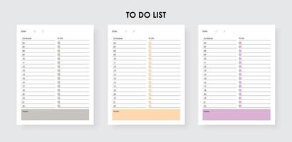 To-Do list logbook, Daily Schedule Activity Planner vector