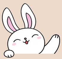 Rabbit Closeup Waving Gesture vector