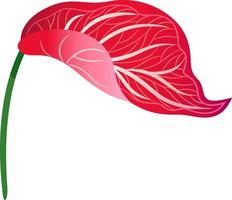 Red Single Leaf Plant Painting vector