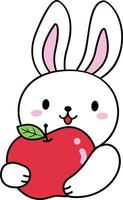 Rabbit Holding an Apple vector