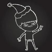 Christmas Man Chalk Drawing vector