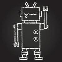 Crazy Robot Chalk Drawing vector