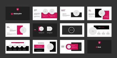 minimalist business presentation powerpoint slides templates vector