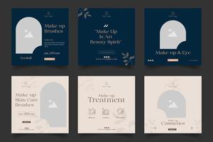 cosmetrics scoial media post template. editable promotion web banner template. vector