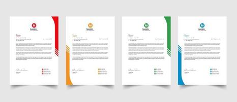 Professional and modern letterhead template design with geometric shapes vector