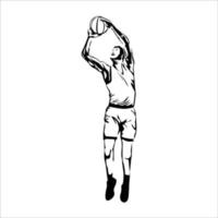 basketball player silhouette. man athlete sign and symbol. vector