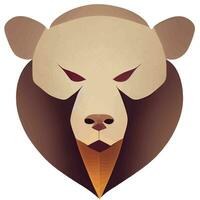 vector de ilustración de oso aislado en blanco bueno para logotipo o personalizar su diseño