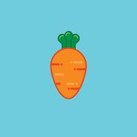 Cute carrot, simple vector on blue background