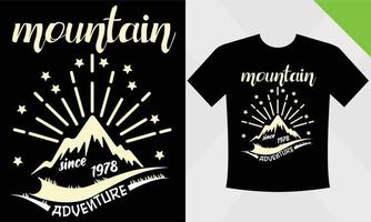 archivo eps de plantilla de diseño de camiseta de montaña para vector de montaña