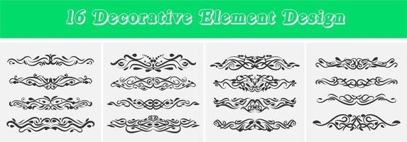Creative hand drawn decorative divider ornament, vintage swirl, floral element template design set. vector
