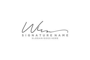 Initial WI Letter Signature Logo Template elegant design logo Sign Symbol template vector icon