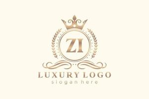 plantilla de logotipo de lujo real con letra z inicial en arte vectorial para restaurante, realeza, boutique, cafetería, hotel, heráldica, joyería, moda y otras ilustraciones vectoriales. vector