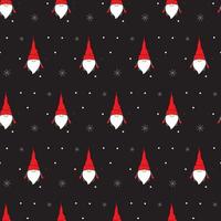 Christmas seamless pattern with scandinavian gnome and snowflakes. Can be used for fabric, wrapping paper, scrapbooking, textile, poster, banner and other christmas design. Flat style. vector