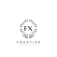 FX Initial Letter Flower Logo Template Vector premium vector art