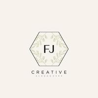 FJ Initial Letter Flower Logo Template Vector premium vector art