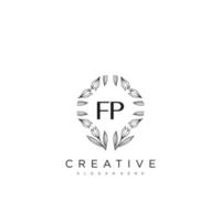 FP Initial Letter Flower Logo Template Vector premium vector art