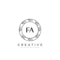 FA Initial Letter Flower Logo Template Vector premium vector art