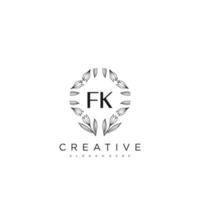 FK Initial Letter Flower Logo Template Vector premium vector art