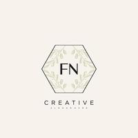 FN Initial Letter Flower Logo Template Vector premium vector art