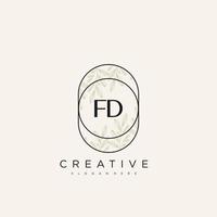 FD Initial Letter Flower Logo Template Vector premium vector art