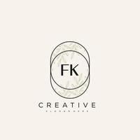 FK Initial Letter Flower Logo Template Vector premium vector art