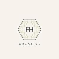 FH Initial Letter Flower Logo Template Vector premium vector art