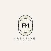 FM Initial Letter Flower Logo Template Vector premium vector art