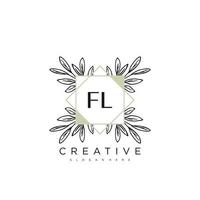 FL Initial Letter Flower Logo Template Vector premium vector art