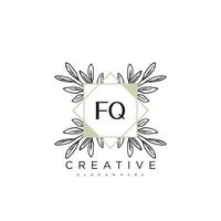 FQ Initial Letter Flower Logo Template Vector premium vector art
