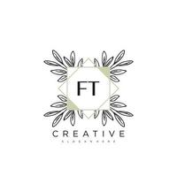 FT Initial Letter Flower Logo Template Vector premium vector art