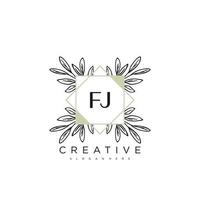 FJ Initial Letter Flower Logo Template Vector premium vector art