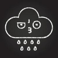 Raining Cloud Chalk Drawing vector