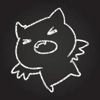 Cute Bat Chalk Drawing vector