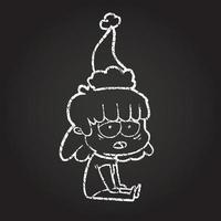 Festive Woman Chalk Drawing vector